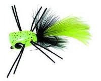 Betts 301-10-7 Top Pop Chartreuse Speck Sz 10 Fly Popper Fishing Lure
