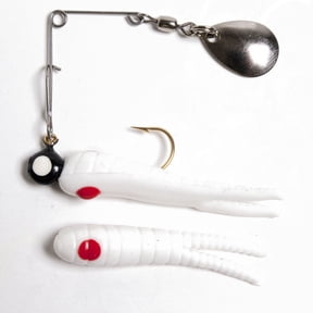 Betts Spin 1/16 Split Tail - White/Red Dot