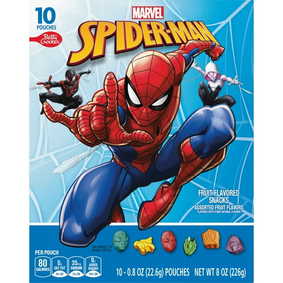 Betty (1PACK)Crocker Marvel Spider-Man Fruit Snacks - 8oz