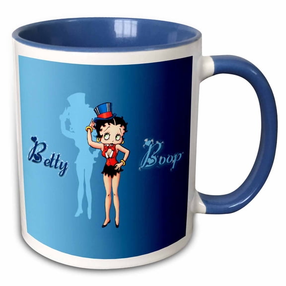 3drose, Betty Boop, 11oz Two-tone Blue Mug
