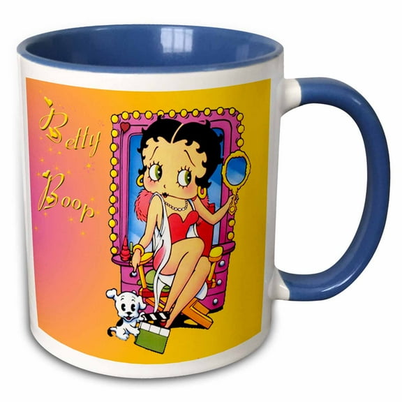 3drose, Betty Boop, 11oz Two-tone Blue Mug