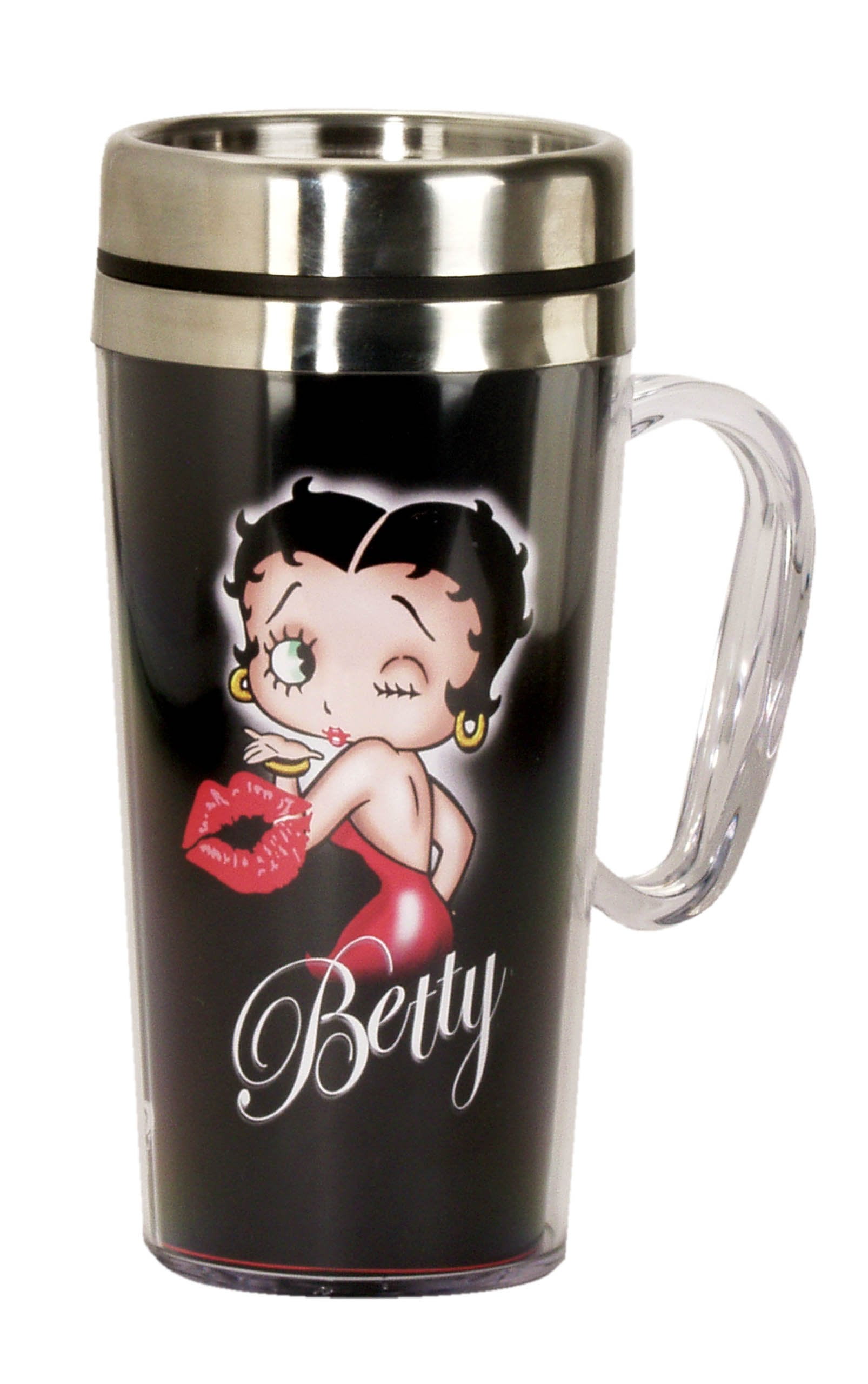 Betty Boop 17202 Smart Living Company Kiss Insulated Travel Mug, 7.75 ...