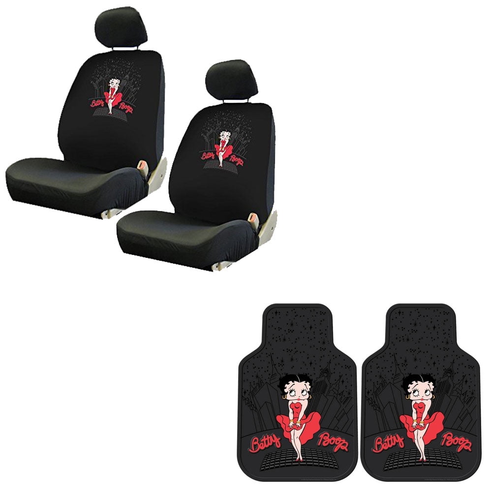 Betty Boop 2 Front Vinyl Floor Mats And 2 Seat Covers - Walmart.com