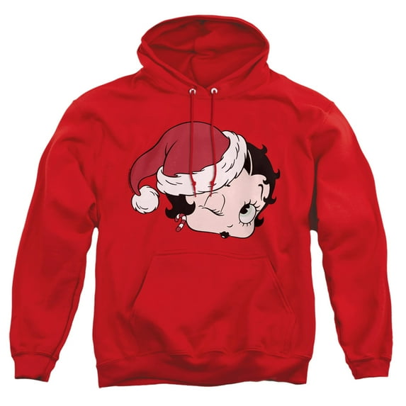 Betty Boop A Christmas Wink Adult Pull-Over Hoodie, Red, 2X-Large