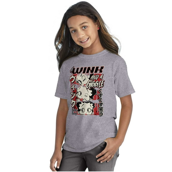 Betty Boop A Wink And A Giggle Girls Kids T Shirt Tees Teen Brisco Brands L