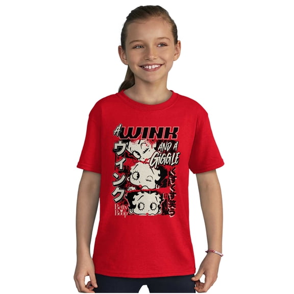 Betty Boop A Wink And A Giggle Girls Kids T Shirt Tees Teen Brisco Brands X