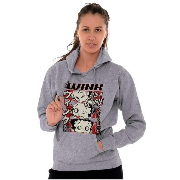 Betty Boop A Wink And A Giggle Hoodie Sweatshirt Women Brisco Brands L