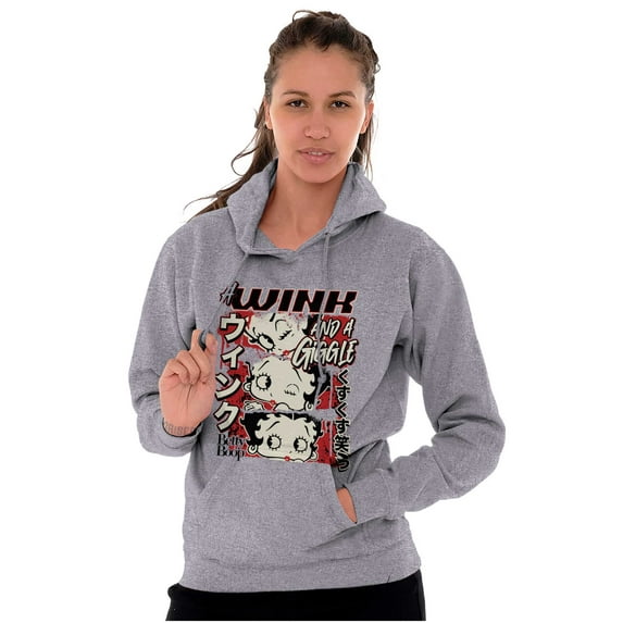 Betty Boop A Wink And A Giggle Hoodie Sweatshirt Women Brisco Brands L