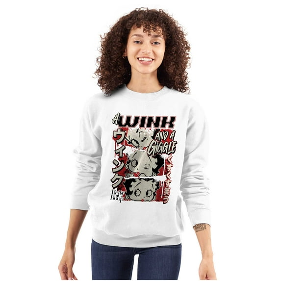 Betty Boop A Wink And A Giggle Women Crewneck Sweatshirt Brisco Brands M