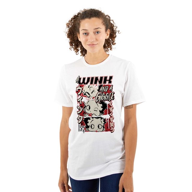 Betty Boop A Wink And A Giggle Women Plus Size Graphic Tee Tees Brisco Brands 2X