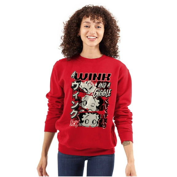 Betty Boop A Wink And A Giggle Women Plus Size Sweatshirt Brisco Brands 2X