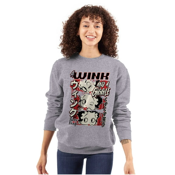 Betty Boop A Wink And A Giggle Women Plus Size Sweatshirt Brisco Brands 2X