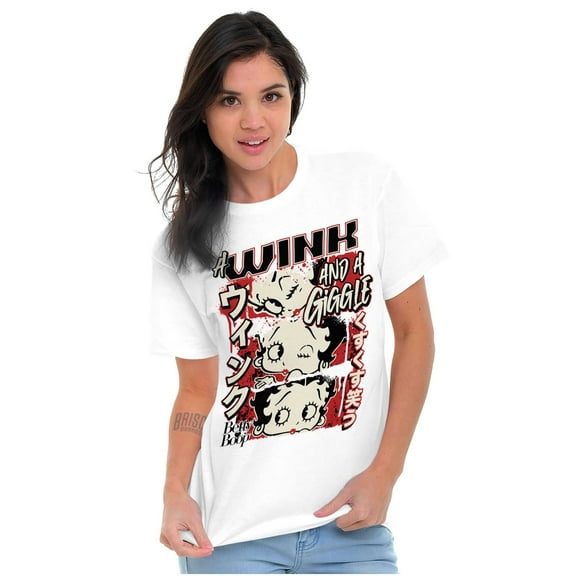 Betty Boop A Wink And A Giggle Women's Graphic T Shirt Tees Brisco Brands M