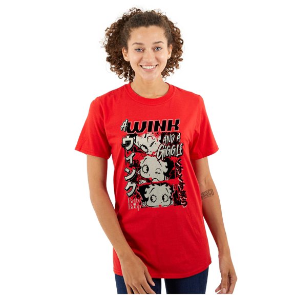Betty Boop A Wink And A Giggle Women's Graphic T Shirt Tees Brisco Brands S