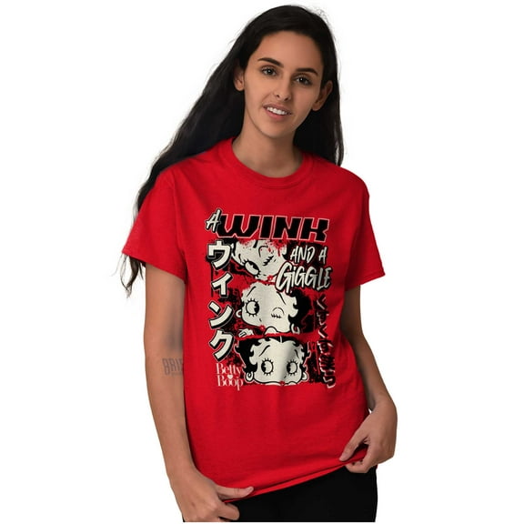 Betty Boop A Wink And A Giggle Women's Graphic T Shirt Tees Brisco Brands X