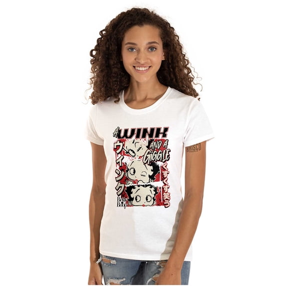 Betty Boop A Wink And A Giggle Women's T Shirt Ladies Tee Brisco Brands L