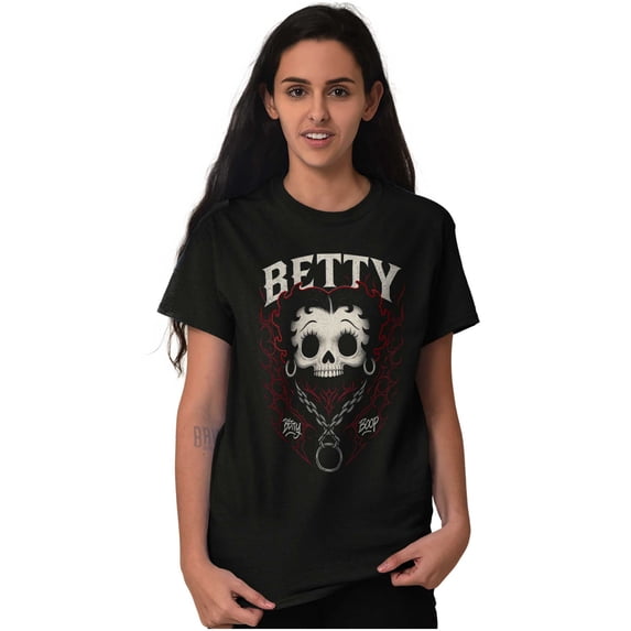 Betty Boop Affliction Skull Chain Short Sleeve Women's Graphic Tee Brisco Brands S