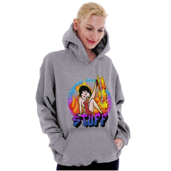 Betty Boop Air Brushed Hot Stuff Women Plus Size Hoodie Brisco Brands 3X