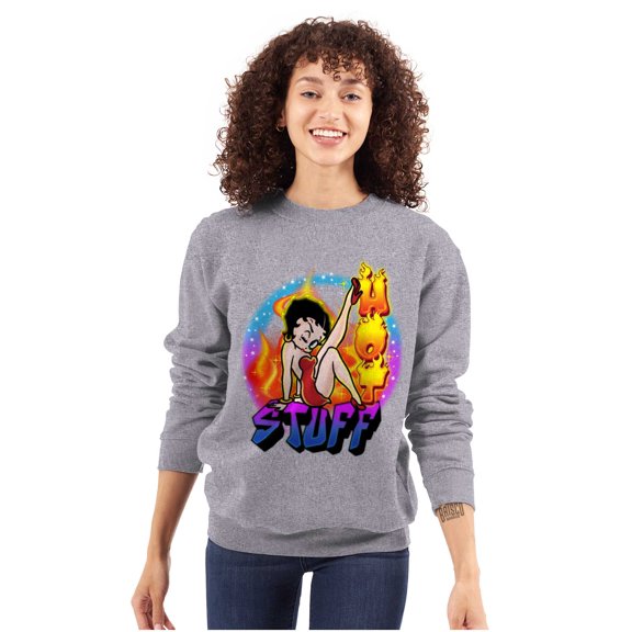 Betty Boop Air Brushed Hot Stuff Women Plus Size Sweatshirt Brisco Brands 3X