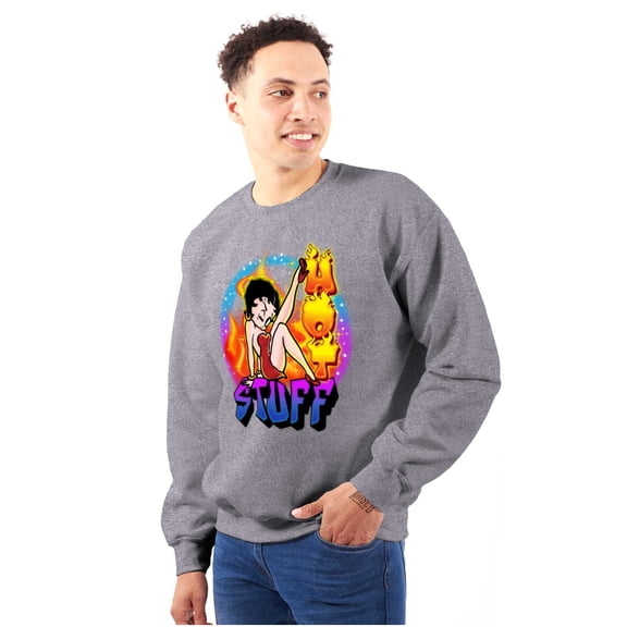 Betty Boop Air Brushed Hot Stuff Women Crewneck Sweatshirt Brisco Brands S