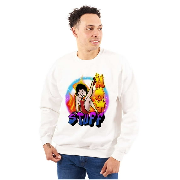 Betty Boop Air Brushed Hot Stuff Women Crewneck Sweatshirt Brisco Brands X