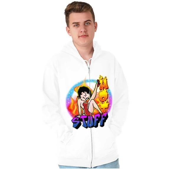 Betty Boop Air Brushed Hot Stuff Zip Hoodie Sweatshirt Women Brisco Brands M