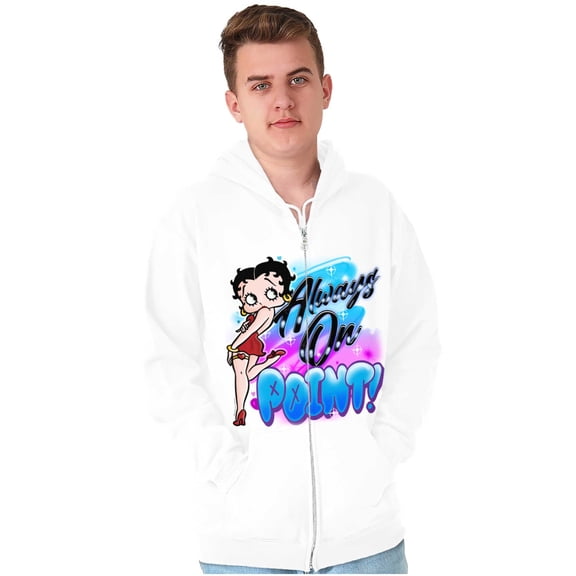 Betty Boop Air Brushed On Point Zip Hoodie Sweatshirt Women Brisco Brands L