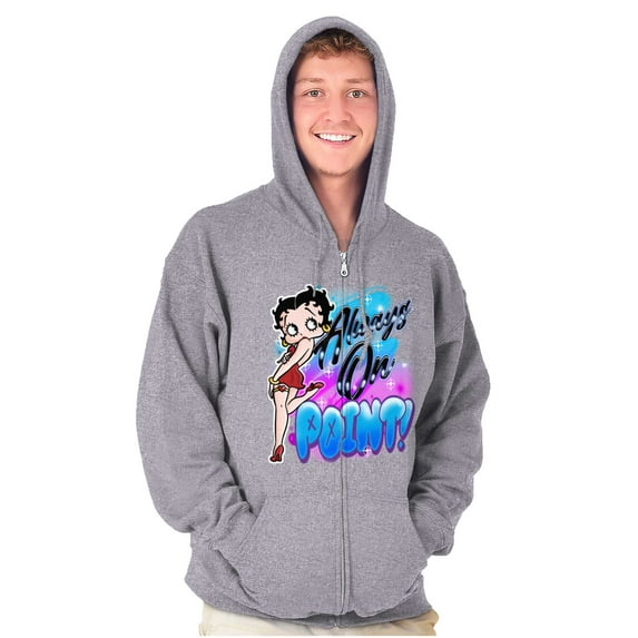 Betty Boop Air Brushed On Point Zip Hoodie Sweatshirt Women Brisco Brands S