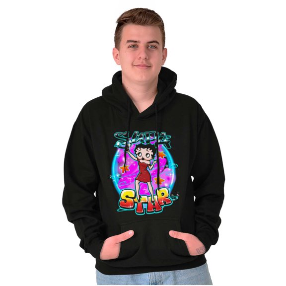Betty Boop Air Brushed Supastar Hoodie Sweatshirt Women Brisco Brands S