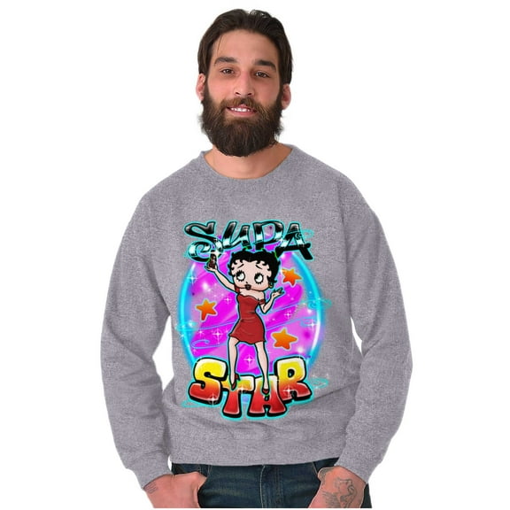 Betty Boop Air Brushed Supastar Women Crewneck Sweatshirt Brisco Brands M