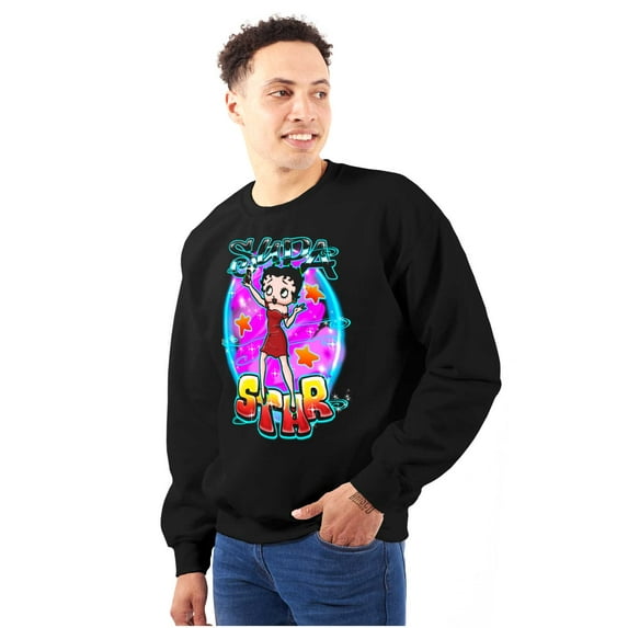 Betty Boop Air Brushed Supastar Women Crewneck Sweatshirt Brisco Brands M