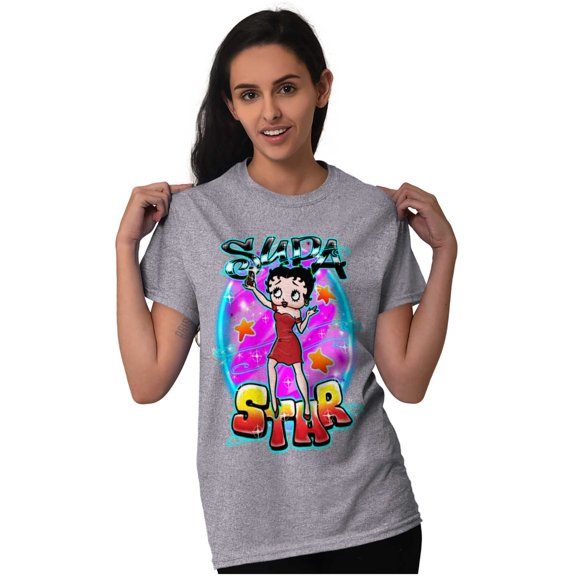 Betty Boop Air Brushed Supastar Women Plus Size Graphic Tee Tees Brisco Brands 2X