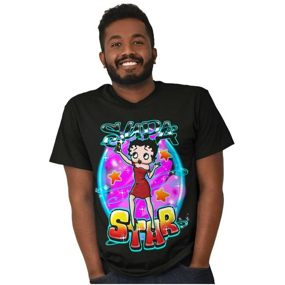 Betty Boop Air Brushed Supastar Women's Graphic T Shirt Tees Brisco Brands X