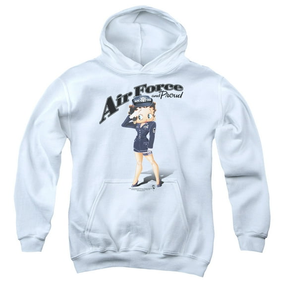 Betty Boop - Air Force Boop - Youth Hooded Sweatshirt - Large