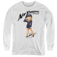 thumbnail image 1 of Betty Boop & Air Force Boop-Youth Long Sleeve Tee, White - Medium, 1 of 1