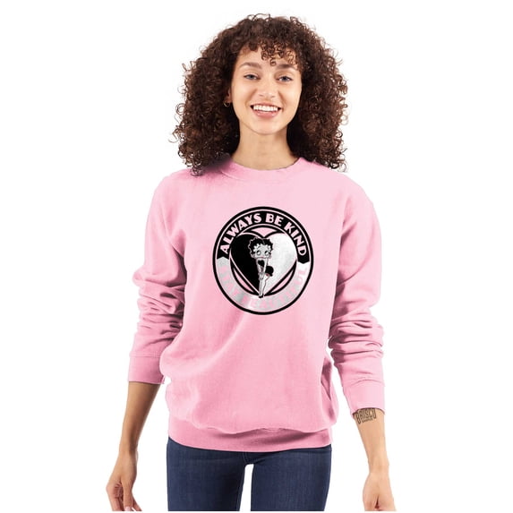 Betty Boop Always Be Kind Cute Women Crewneck Sweatshirt Brisco Brands L
