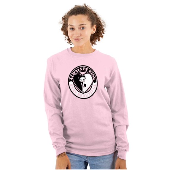 Betty Boop Always Be Kind Cute Women's Long Sleeve T Shirt Brisco Brands S