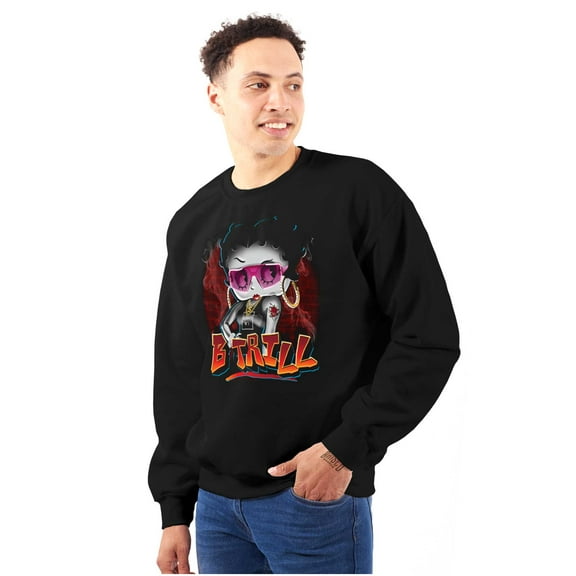 Betty Boop Always Frist B Trill Women Crewneck Sweatshirt Brisco Brands M