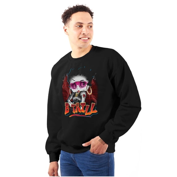 Betty Boop Always Frist B Trill Women Crewneck Sweatshirt Brisco Brands S