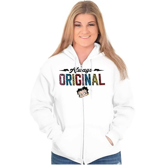 Betty Boop Always Original Cute Women Plus Size Zipper Hoodie Brisco Brands 2X