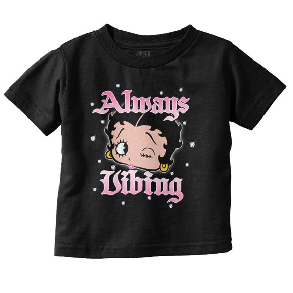 Betty Boop Always Vibing Diamonds Youth T Shirt Tee Girls Infant Toddler Brisco Brands 24M