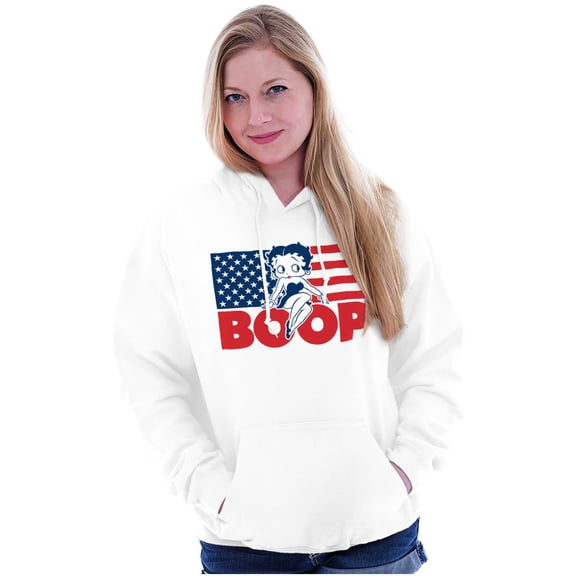 Betty Boop American Flag Patriotic Hoodie Sweatshirt Women Brisco Brands M