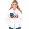 thumbnail image 1 of Betty Boop American Flag Patriotic Women Plus Size Zipper Hoodie Brisco Brands 3X, 1 of 5