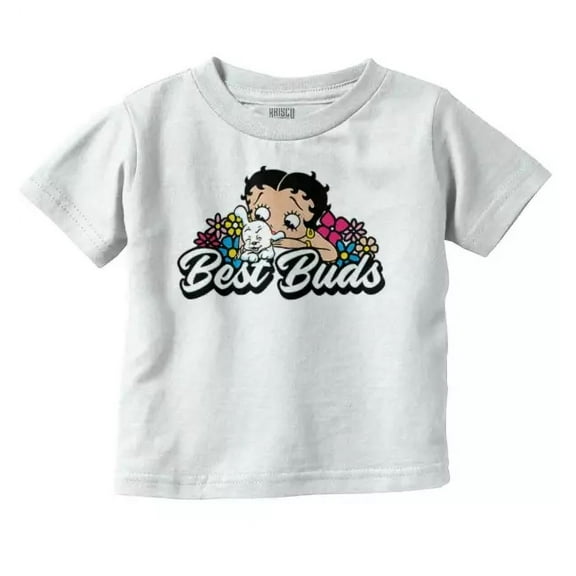 Betty Boop And Pudgy Best Buds Retro Cartoon Toddler T Shirt TODDLER SHORT SLEEVE TEE BELLA CANVAS 3001T