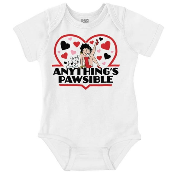 Betty Boop Anythings Possible Pun Bodysuit Jumper Girls Infant Baby Brisco Brands 24M