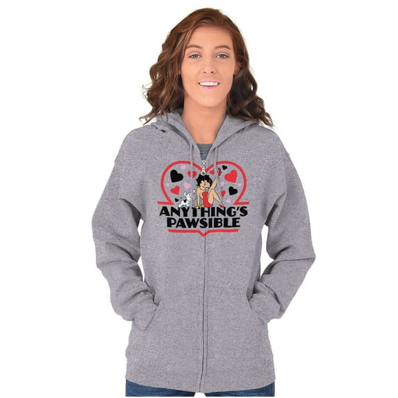Betty Boop Anythings Possible Pun Zip Hoodie Sweatshirt Women Brisco Brands M