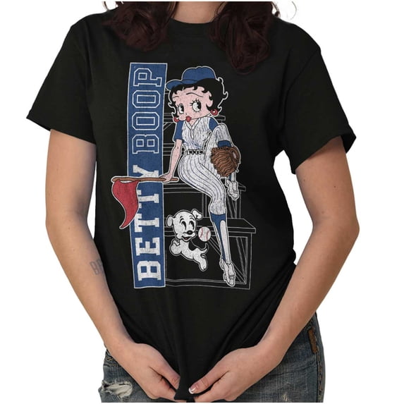 Betty Boop Athletic Baseball Catcher Short Sleeve Women's Graphic Tee Brisco Brands X