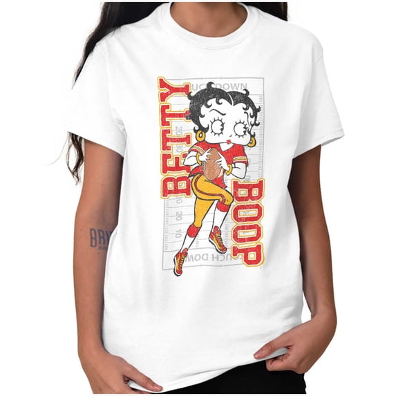 Betty Boop Athletic Football Player Short Sleeve Women's Graphic Tee Brisco Brands S