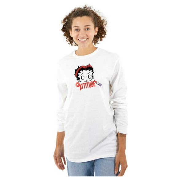 Betty Boop Attitude Cartoon Character Women's Long Sleeve T Shirt Brisco Brands S