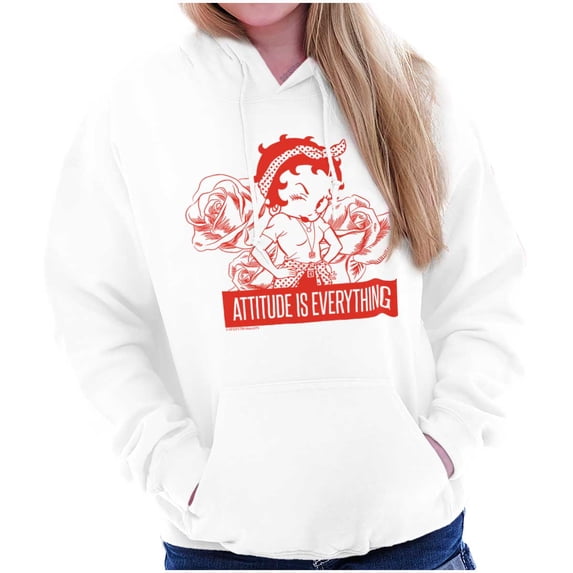 Attitude is Everything Betty Boop Women Plus Size Graphic Pullover Hoodie Brisco Brands 3X